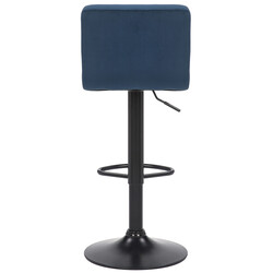 2 stk justerbare fløjls barstole med metalben og fodstøtte