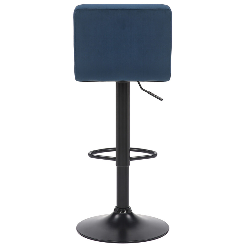 2 stk justerbare fløjls barstole med metalben og fodstøtte