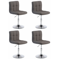 Palma barstole 4 stk polstrede justerbare roterende kromramme