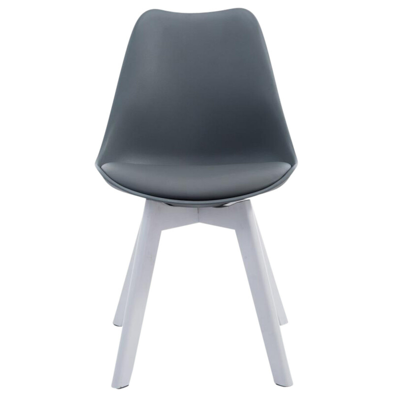 Luksuriøse komfortable spisestole med kunstlæder og træramme til moderne hjem