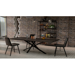 Jimmy bordben stål pulverlakeret med gulvbeskyttere mikado