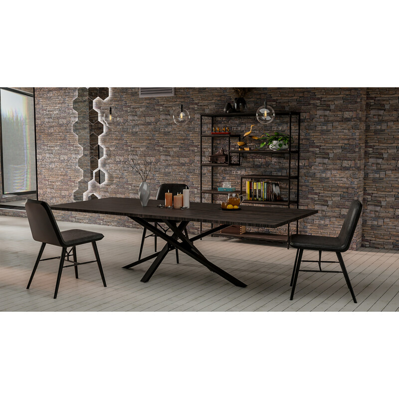 Jimmy bordben stål pulverlakeret med gulvbeskyttere mikado