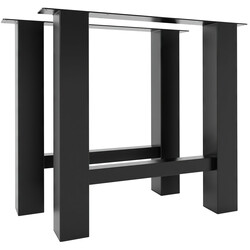 Harry bordben robuste stålben 75 cm høj alsidig med gulvbeskyttere