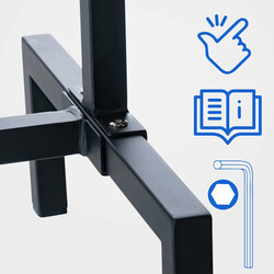 Melva industrielt tøjstativ loftstil pladsbesparende 120 cm 100 kg