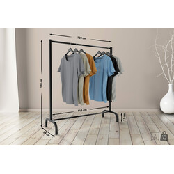 Lara-vaaterekki moderne åben tøjstativ 120 cm høj 150 cm bred