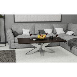 Duncan børstet rustfri stål bordben med skruer og gulvbeskyttere