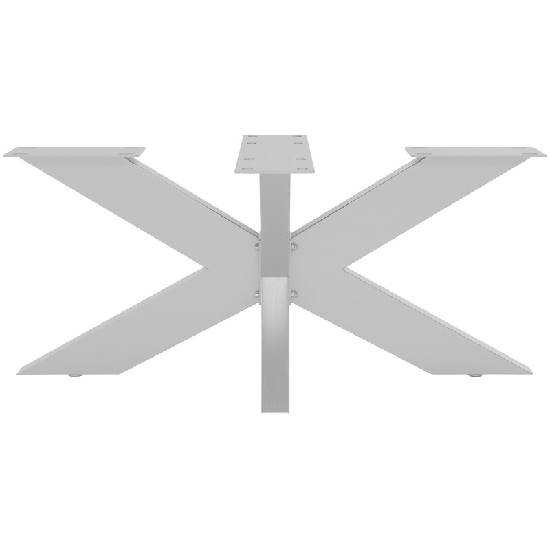 Duncan børstet rustfri stål bordben med skruer og gulvbeskyttere