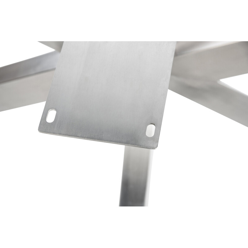 Duncan børstet rustfri stål bordben med skruer og gulvbeskyttere