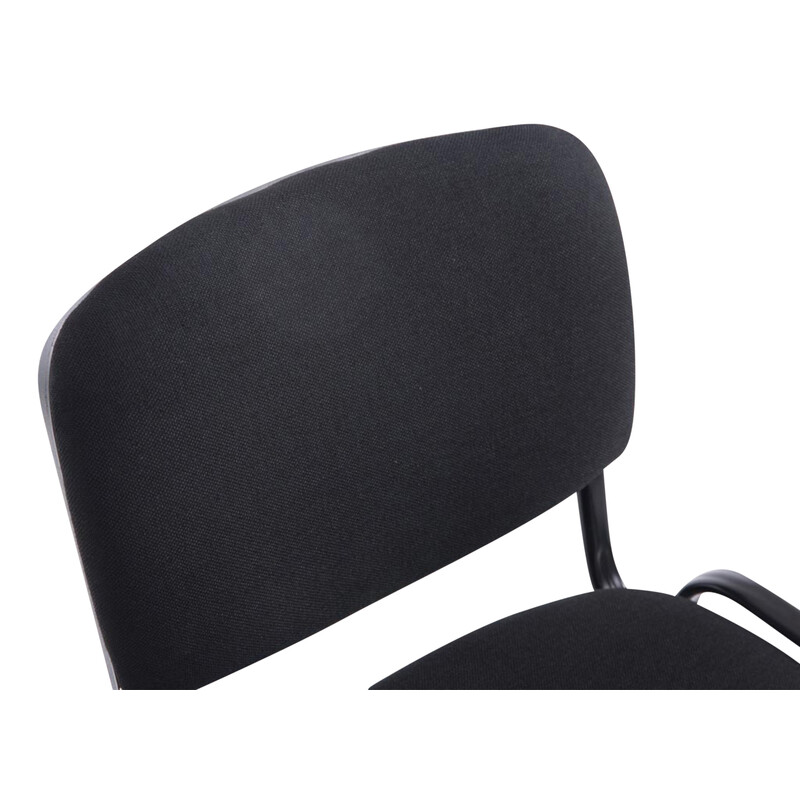 Sæt af 4 stabelbare mødestole med metalramme og stof 150 kg