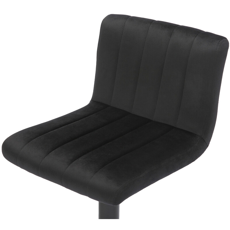 Jamie barstol med fløjlsovertræk højdejustering drejelig sort metalramme