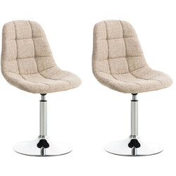 Emil roterende stofstole 2 stk sæt polstrede sæder med kromet base