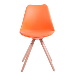 Toulouse stole med rund form kunstlæder og træramme