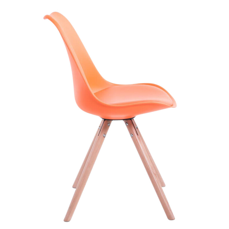 Toulouse stole med rund form kunstlæder og træramme