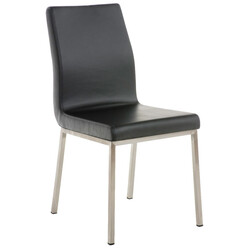 Colmar spisestole sæt 2 stk kunstlæder rustfri stålramme høj ryg