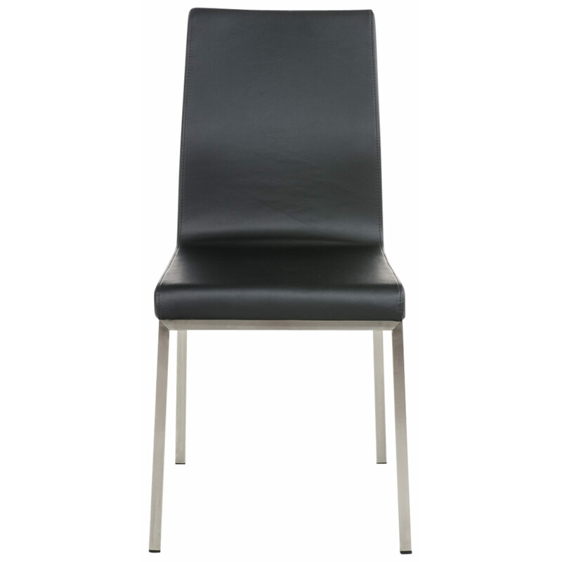 Colmar spisestole sæt 2 stk kunstlæder rustfri stålramme høj ryg