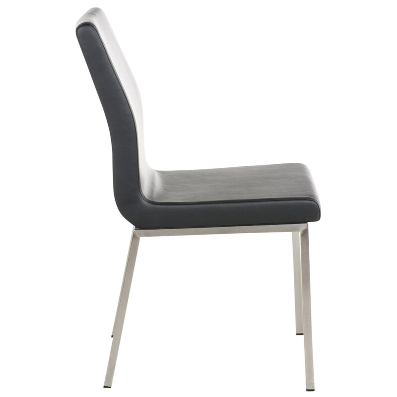 Colmar spisestole sæt 2 stk kunstlæder rustfri stålramme høj ryg