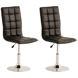 2 justerbare Peking spisestole i kunstlæder med høj rygstøtte og kromet ramme