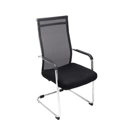 Brenda besøgsstole 2 stk ergonomisk stilfuldt design med kromramme netbetræk