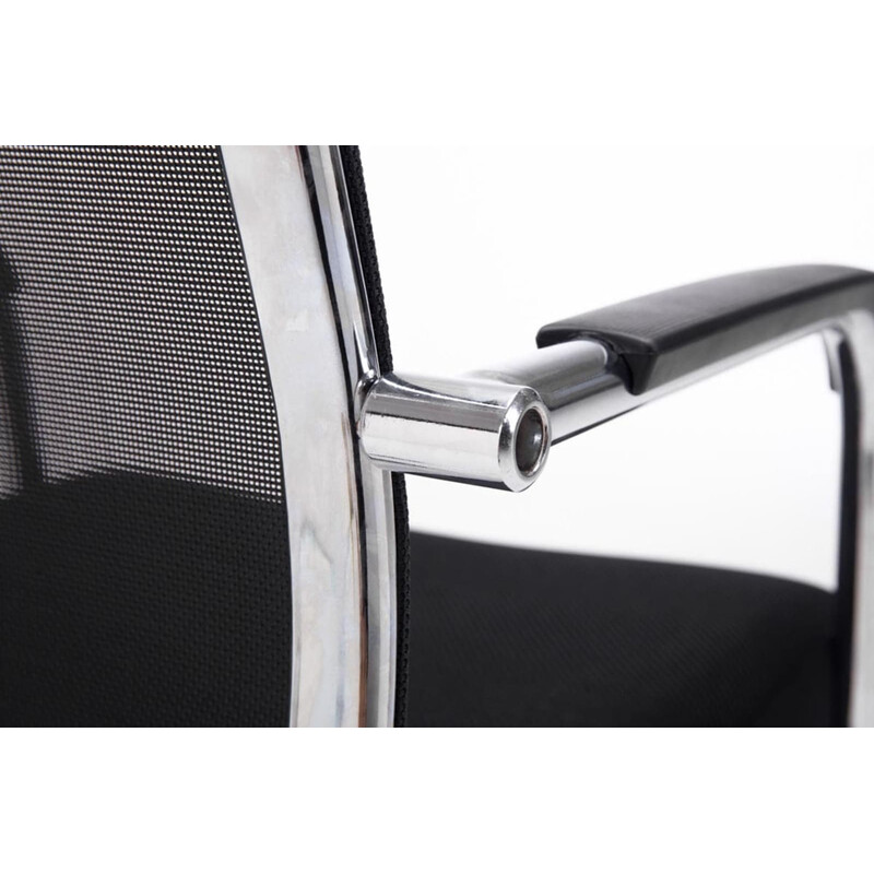 Brenda besøgsstole 2 stk ergonomisk stilfuldt design med kromramme netbetræk