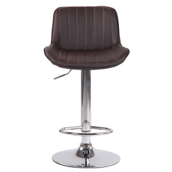 Elegant justerbar barstol med kunstlæder fodstøtte og 360° drejbart sæde i krom