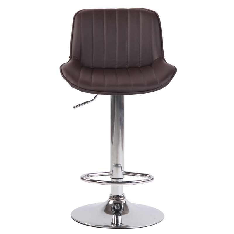 Elegant justerbar barstol med kunstlæder fodstøtte og 360° drejbart sæde i krom