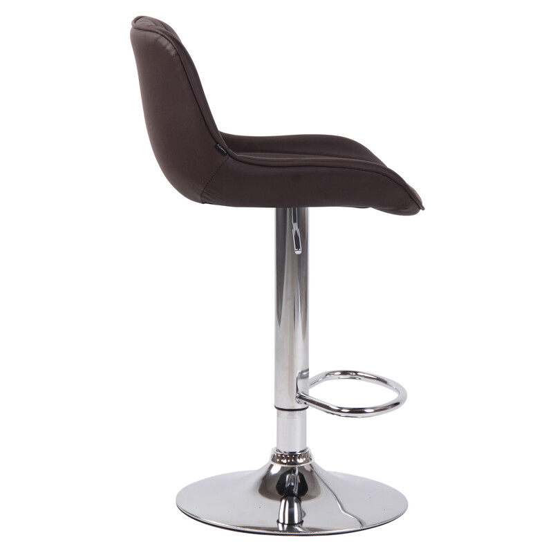 Elegant justerbar barstol med kunstlæder fodstøtte og 360° drejbart sæde i krom