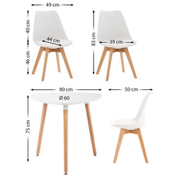 Elegant spisegruppe med Abenra bord og tre Linares stole