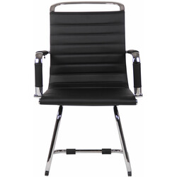 Moderne besøgsstole i læder og krom 2 stk