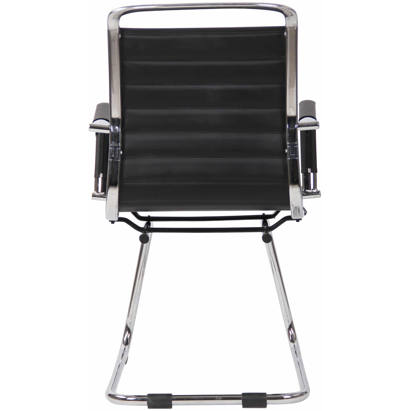 Moderne besøgsstole i læder og krom 2 stk