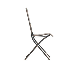 2 sammenklappelige jernhavestole med antikpatina og nostalgisk design