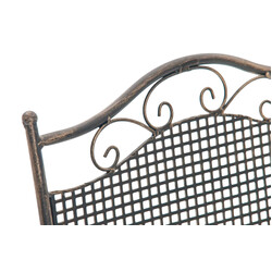 2 sammenklappelige jernhavestole med antikpatina og nostalgisk design