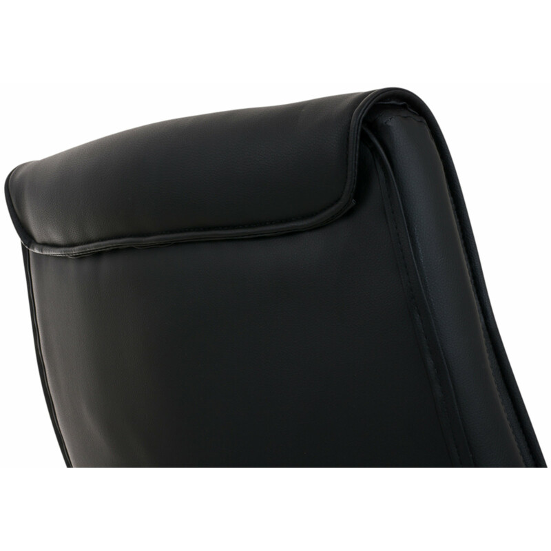 2‑stolssæt moderne kunstlæderstole med kromramme armlæn og høj ryglæn