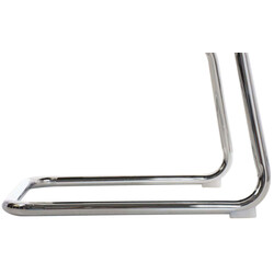 2‑stolssæt moderne kunstlæderstole med kromramme armlæn og høj ryglæn