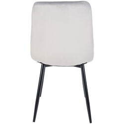 4 stk moderne polstrede spisestole i fløjlsagtig sammet med metalramme