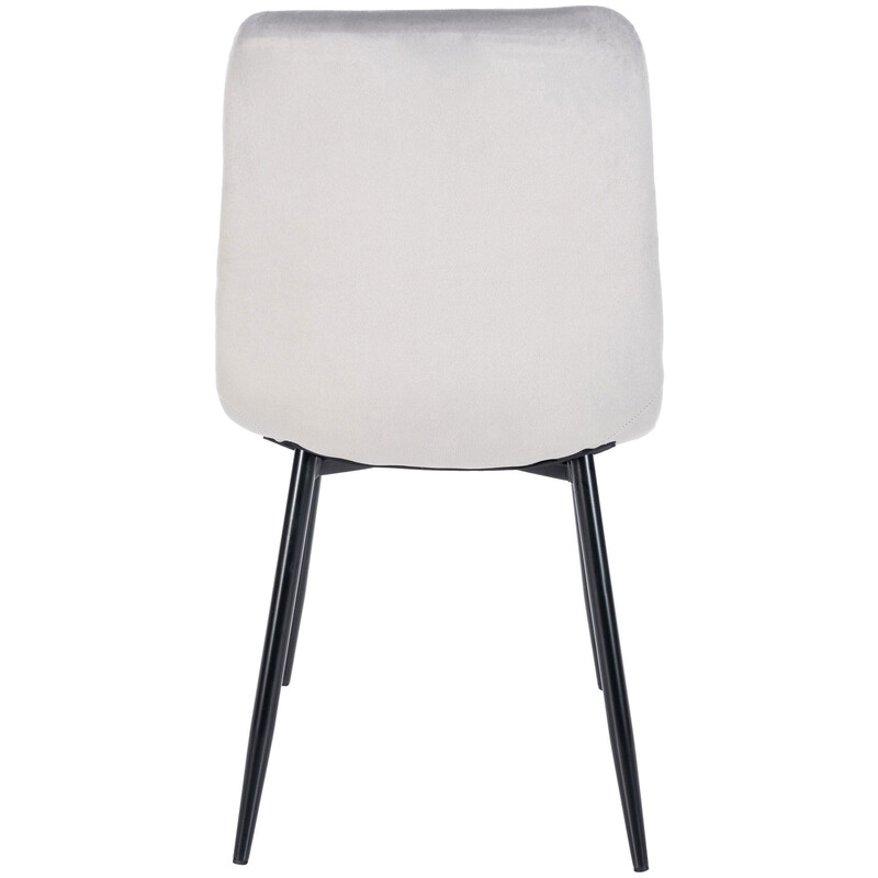 4 stk moderne polstrede spisestole i fløjlsagtig sammet med metalramme