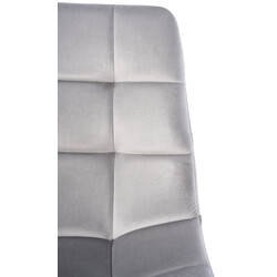 4 stk moderne polstrede spisestole i fløjlsagtig sammet med metalramme