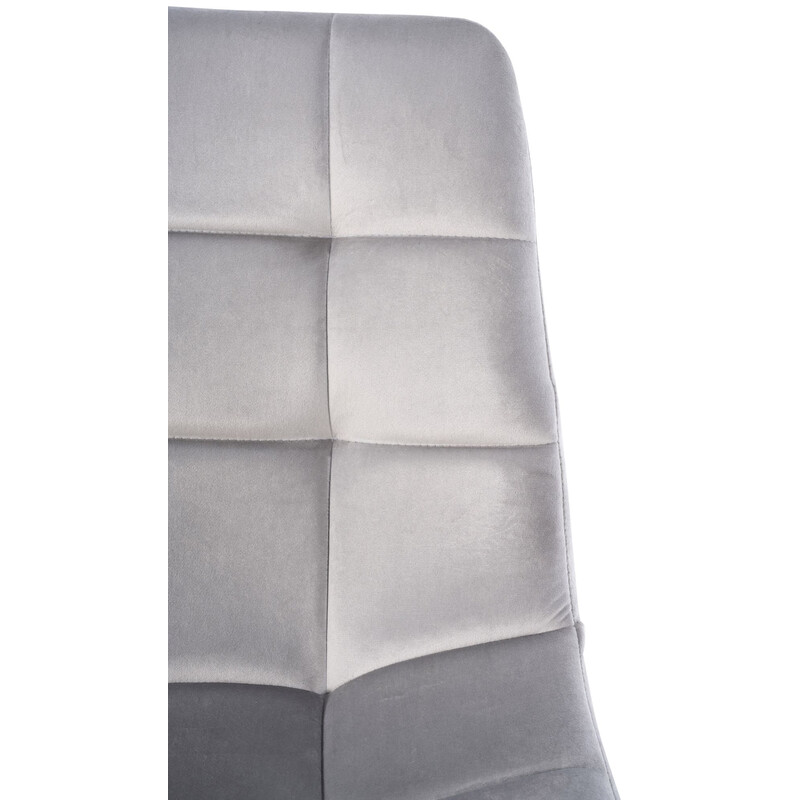 4 stk moderne polstrede spisestole i fløjlsagtig sammet med metalramme