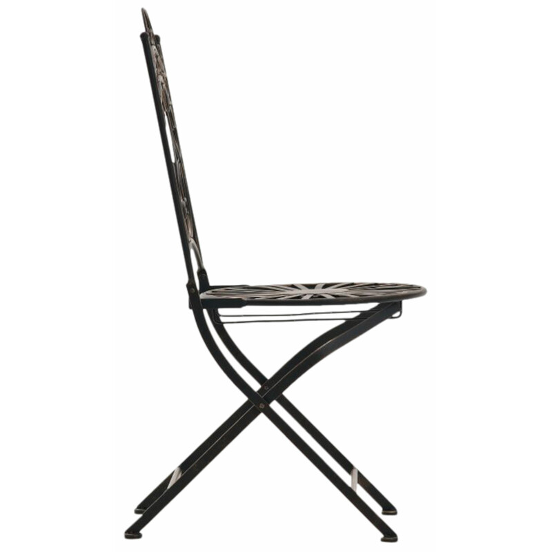 Indra håndlavet metalstole sæt 2 stk antikpatina til have