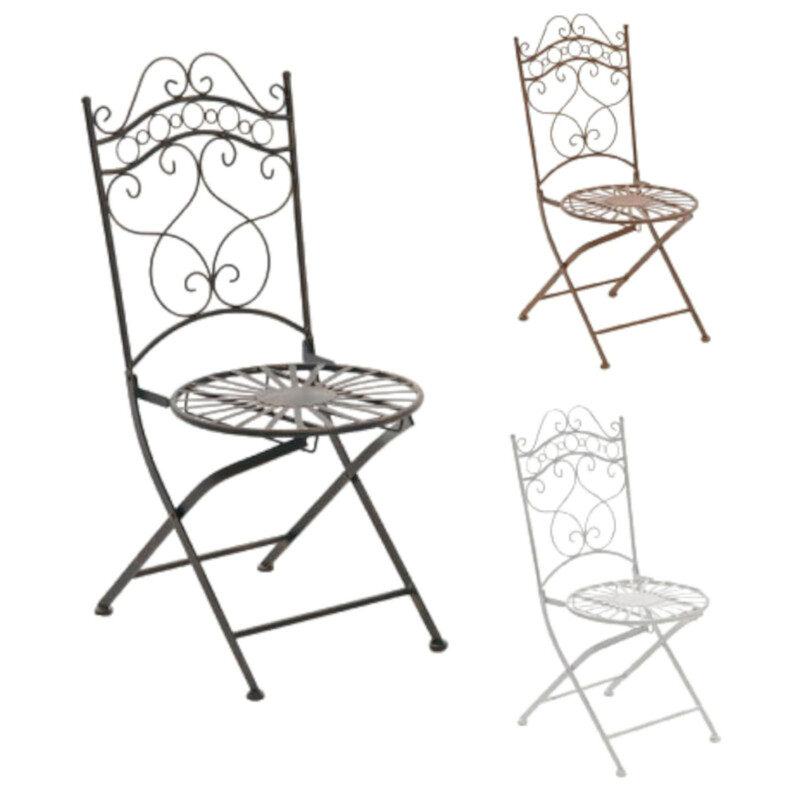 Indra håndlavet metalstole sæt 2 stk antikpatina til have