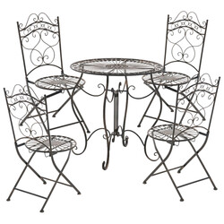 Indra håndlavet metalstole sæt 2 stk antikpatina til have