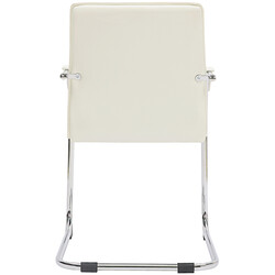 Elegant kunstlæder Tira besøgsstol med metalramme og polstrede armlæn