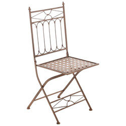 Asina 2‑stk foldestolssæt i jern med antikpatina til have og terrasse