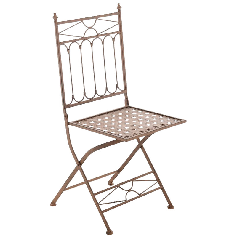 Asina 2‑stk foldestolssæt i jern med antikpatina til have og terrasse