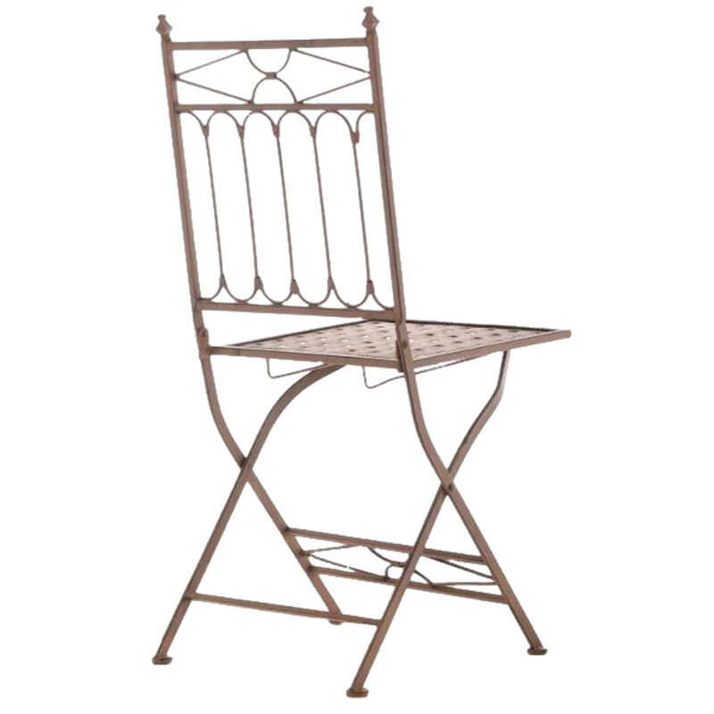 Asina 2‑stk foldestolssæt i jern med antikpatina til have og terrasse