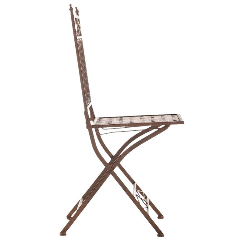 Asina 2‑stk foldestolssæt i jern med antikpatina til have og terrasse