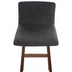 Barstol par med hvid eg ramme polstret stofsæde og fodstøtte