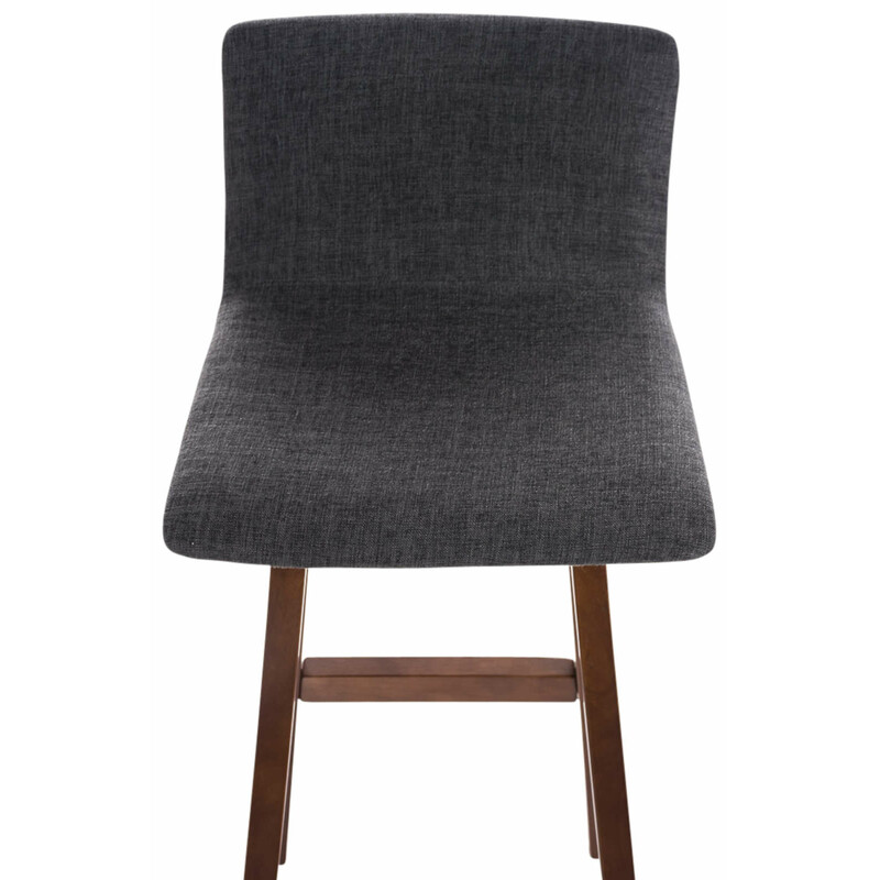 Barstol par med hvid eg ramme polstret stofsæde og fodstøtte