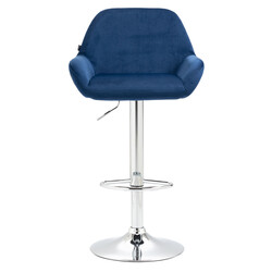 Braga fløjlsbetrukket barstol med justerbar højde og metalramme