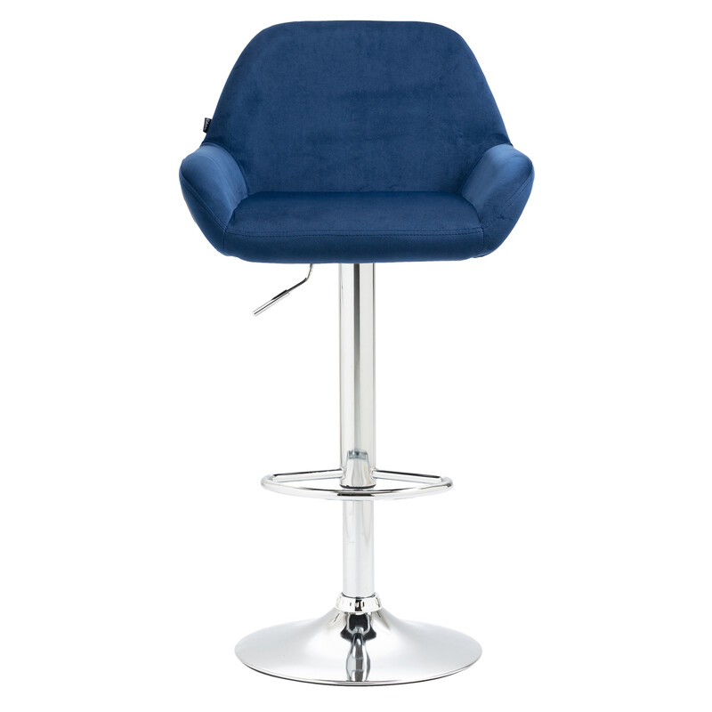 Braga fløjlsbetrukket barstol med justerbar højde og metalramme