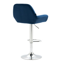 Braga fløjlsbetrukket barstol med justerbar højde og metalramme